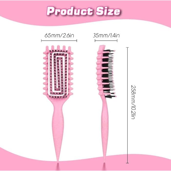 Curl Define Styling Brush,Curly Hair Brush, Wet Dry Detangler Hair Brush,The Essential Tool For S Styling Curls, Achieve Perfectly Defined Curls -1pc -multicolor - Image 2